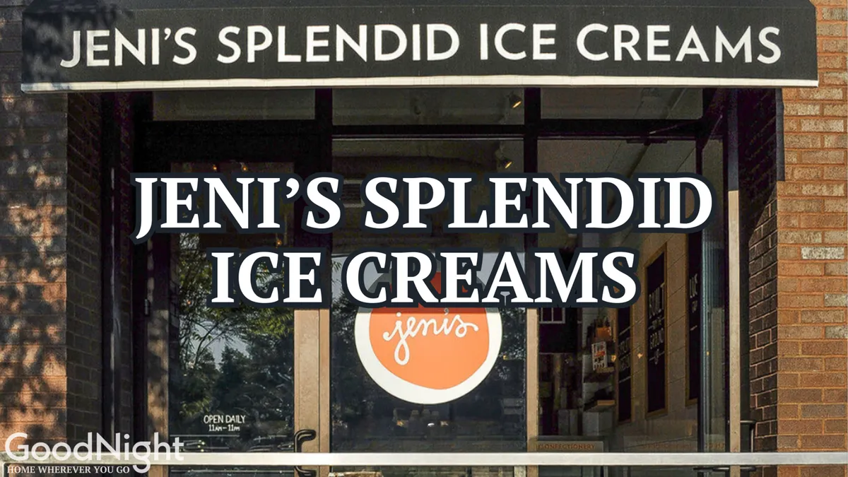 This cheerful exterior shot captures the storefront signage and inviting entrance of Jeni’s Splendid Ice Creams. Window displays and the friendly street view create an atmosphere of local charm and indulgence, ideal for family treat outings.